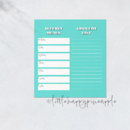 Wekelijkse Maaltijdplanner en Boodschappenlijst No Notitieblok