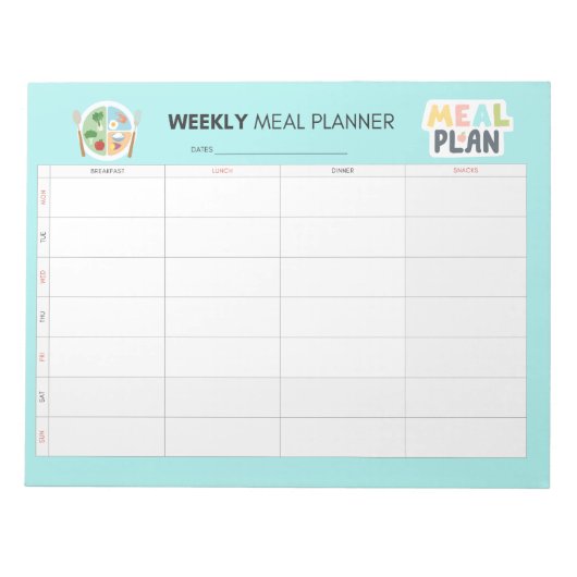 Wekelijkse Maaltijdplanner Gezonde Eetroutine Notitieblok (Voorkant)