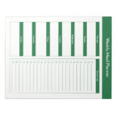 Wekelijkse maaltijdplanner - Hunter Green Notitieblok (Voorkant)