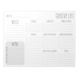 Wekelijkse maaltijdplanner Kruidenierslijst Notitieblok