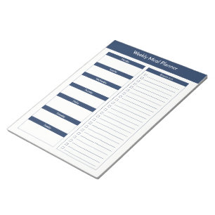 Wekelijkse maaltijdplanner - marine notitieblok