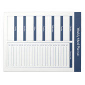 Wekelijkse maaltijdplanner - marine notitieblok (Voorkant)