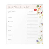 Wekelijkse maaltijdplanner met basislijst notitieblok (Voorkant)