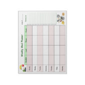 Wekelijkse maaltijdplanner met basislijst notitieblok (Linkerzijde)