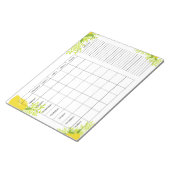 Wekelijkse maaltijdplanner met citroenontwerp notitieblok (Schuin)