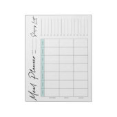 Wekelijkse maaltijdplanner met winkellijst notitieblok (Linkerzijde)