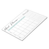 Wekelijkse maaltijdplanner met winkellijst notitieblok (Schuin)
