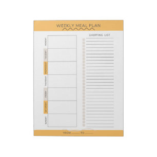 Wekelijkse maaltijdplanner Neutrale kleuren Notitieblok