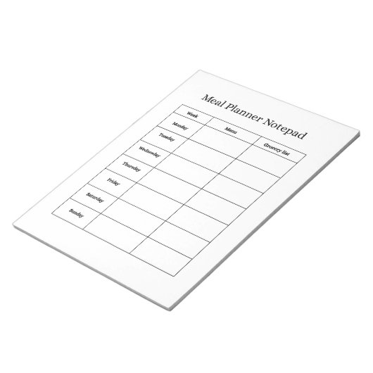 Wekelijkse Maaltijdplanner Notitieblok (Schuin)
