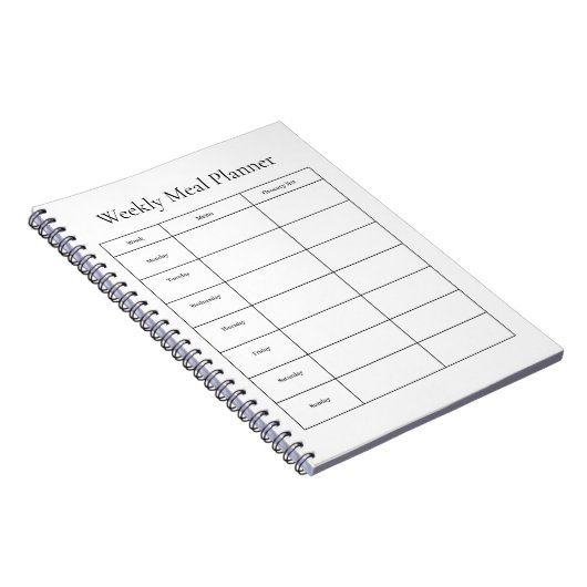 Wekelijkse Maaltijdplanner Notitieboek (Rechterzijde)
