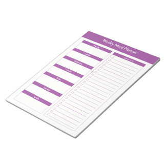 Wekelijkse maaltijdplanner - Paars Notitieblok