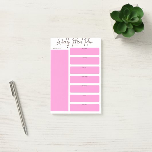 Wekelijkse maaltijdplanner post-it® notes (Kantoor)