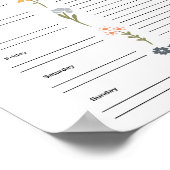 Wekelijkse Maaltijdplanner Printable Poster (Hoek)