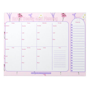 wekelijkse maaltijdplanner Wildflowers&Bows Notitieblok