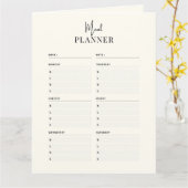 Wekelijkse maaltijdplanner + winkellijst Kaart dow (Gele Bloem)
