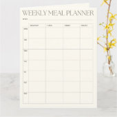 Wekelijkse maaltijdplanner + winkellijst Kaart dow (Gele Bloem)