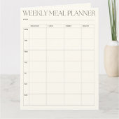 Wekelijkse maaltijdplanner + winkellijst Kaart dow (Voorkant)