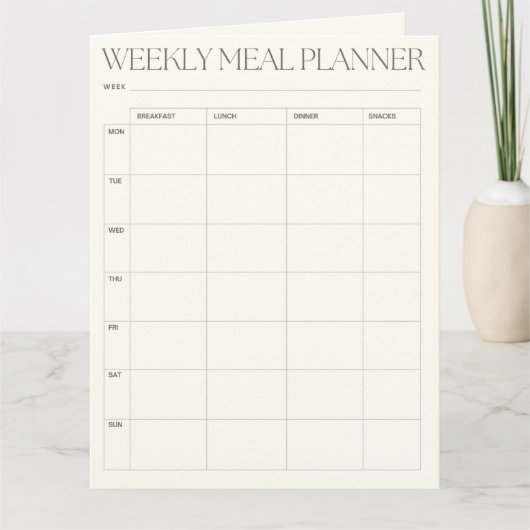 Wekelijkse maaltijdplanner + winkellijst Kaart dow (Voorkant)