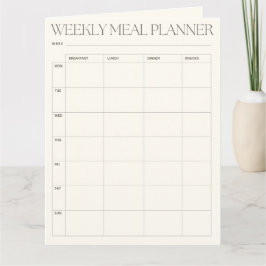 Wekelijkse maaltijdplanner + winkellijst Kaart dow
