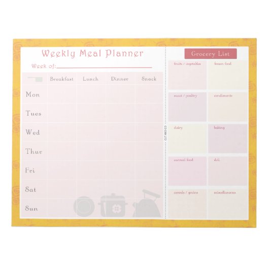 Wekelijkse maaltijdplanner zomer notitieblok (Voorkant)
