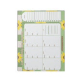 wekelijkse maaltijdplanner | Zonnebloem Plaid Notitieblok (Linkerzijde)