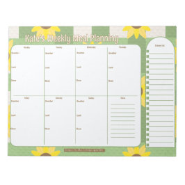  wekelijkse maaltijdplanner | Zonnebloem Plaid Notitieblok