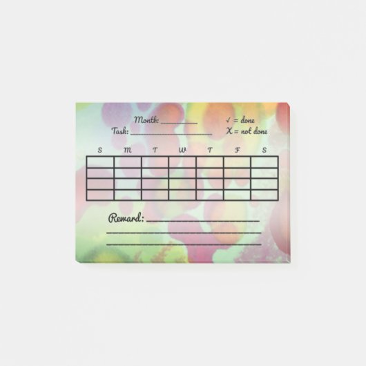 wekelijkse maandelijkse Habit Tracker Post it Bloc Post-it® Notes (Voorkant)