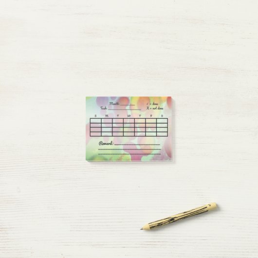 wekelijkse maandelijkse Habit Tracker Post it Bloc Post-it® Notes (Op bureau)