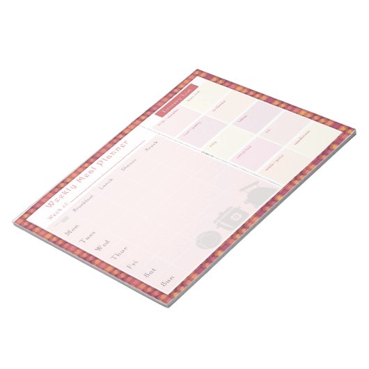 Wekelijkse Meal Planner Najaaroverlapping Notitieblok (Schuin)