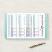 Wekelijkse microdosis vitamine en waterstof post-it® notes (Op bureau)