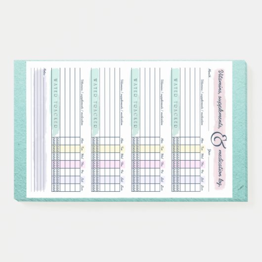 Wekelijkse microdosis vitamine en waterstof post-it® notes (Voorkant)