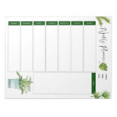 Wekelijkse minimalistische illustratie van plant notitieblok (Voorkant)