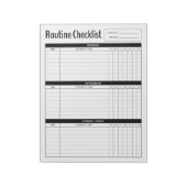 Wekelijkse ochtend routine checklist notitieblok (Linkerzijde)