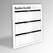 Wekelijkse ochtend routine checklist notitieblok