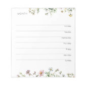 Wekelijkse organisator en Planner - Wilde bloem Notitieblok (Voorkant)
