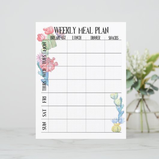 wekelijkse organisator van het maalplan (Staand voorkant)