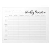 wekelijkse overzichtsnotitie voor uur notitieblok (Voorkant)