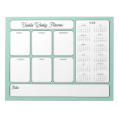 Wekelijkse Planner 2026 Kalender Dagelijks om elke Notitieblok (Voorkant)