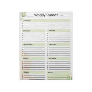 Wekelijkse planner agenda organizer takenlijst notitieblok