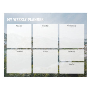 Wekelijkse planner (berg) voor actieve mensen, notitieblok