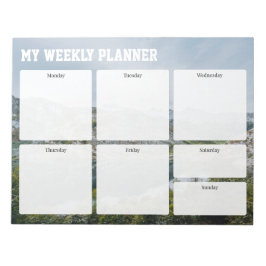 Wekelijkse planner (berg) voor actieve mensen, notitieblok