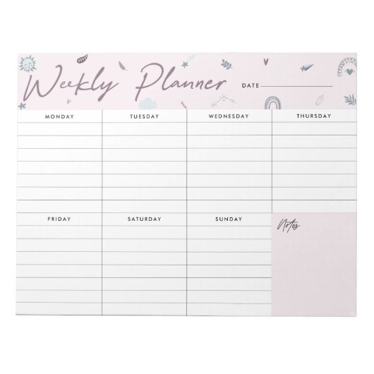 Wekelijkse planner bloem notitieblok (Voorkant)