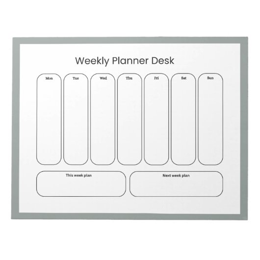 Wekelijkse planner bureau notitieblok (Voorkant)