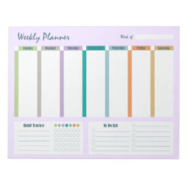 Wekelijkse planner Gewoonte tracker To Do-lijst No Notitieblok