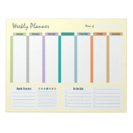 Wekelijkse planner Gewoonte tracker To Do-lijst No Notitieblok