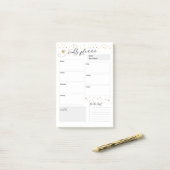 Wekelijkse Planner Heart Scatter Gold Post-it® Notes (Op bureau)