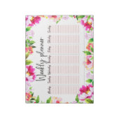 Wekelijkse planner in helder Waterverf Floral Desi Notitieblok (Linkerzijde)