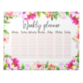 Wekelijkse planner in helder Waterverf Floral Desi Notitieblok (Voorkant)