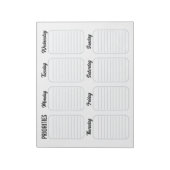 Wekelijkse Planner Kalender Scheur weg Wit Notitieblok (Linkerzijde)