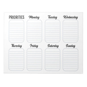 Wekelijkse Planner Kalender Scheur weg Wit Notitieblok